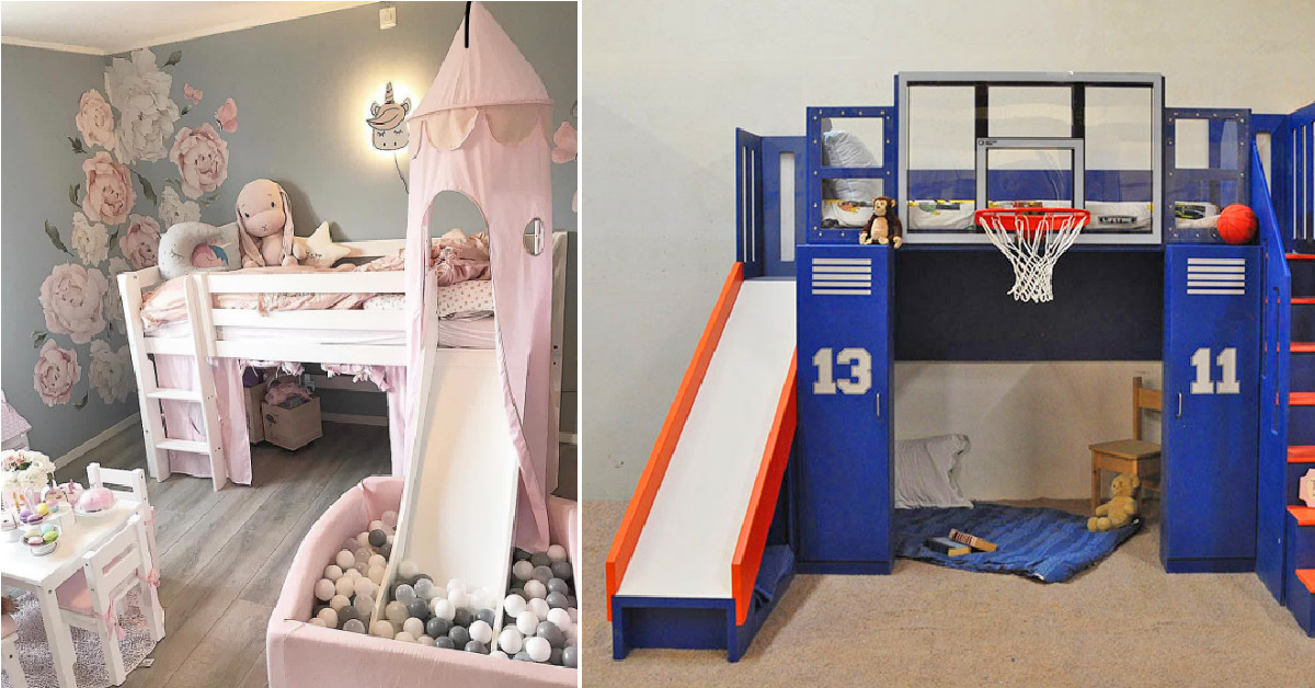 5 ý tưởng thiết kế giường tầng trẻ em có cầu trượt sáng tạo và đẹp hút hồn trẻ