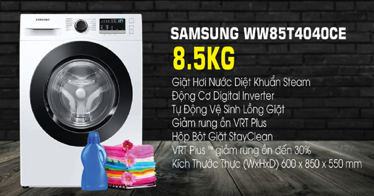 Chi tiết về máy giặt SamSung Inverter 8.5 kg WW85T4040CE/SV