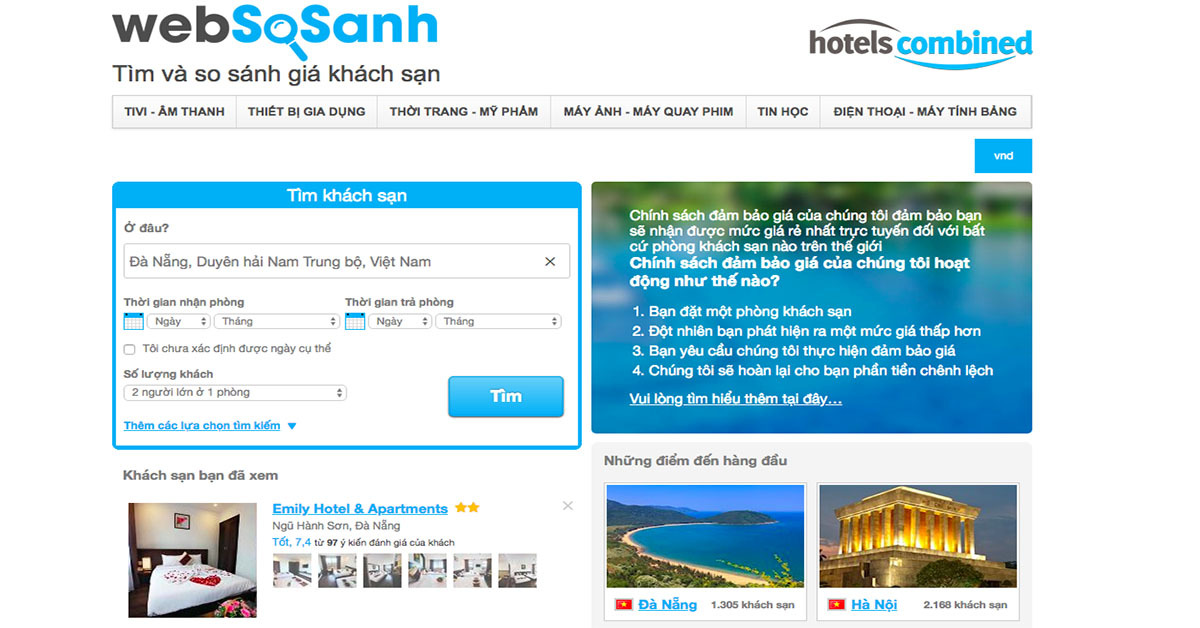 Hướng dẫn cách Book phòng khách sạn trên websosanh khi bạn đi du lịch đơn giản nhất