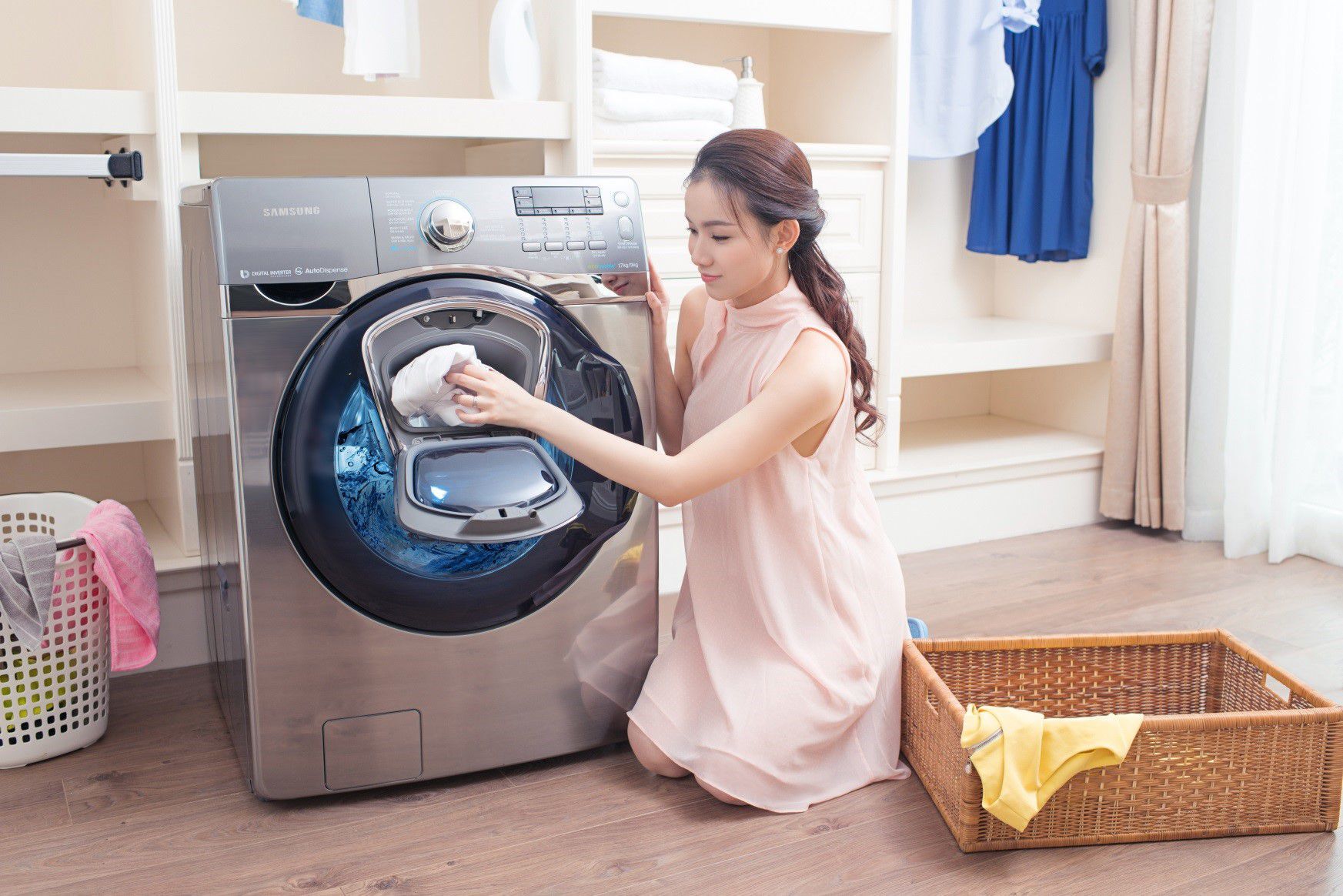 Hướng dẫn cách sử dụng máy giặt Samsung cửa ngang các tính năng cơ bản