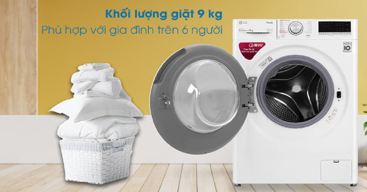 Máy giặt LG Inverter 9 kg FV1409S4W giá rẻ, chính hãng