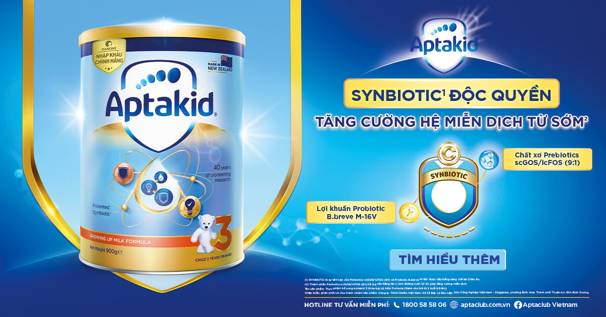 Review sản phẩm Aptakid 3 với SYNBIOTIC độc quyền tăng cường hệ miễn dịch từ sớm