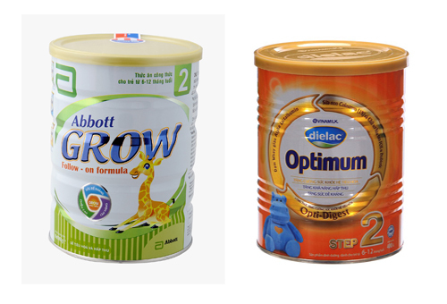 So sánh sữa bột Abbott Grow 2 với Optimum Step 2 Vinamilk | websosanh.vn