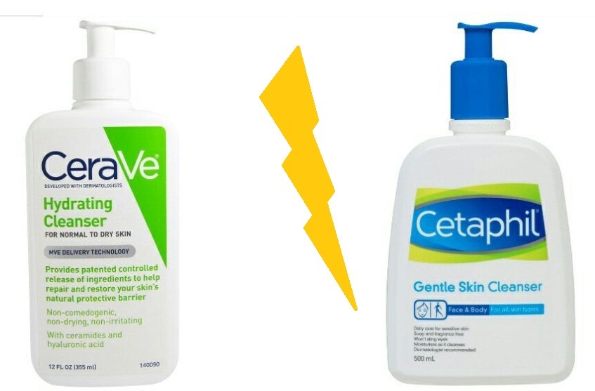 So sánh sữa rửa mặt Cetaphil Gentle Skin và sữa mặt CeraVe Hydrating