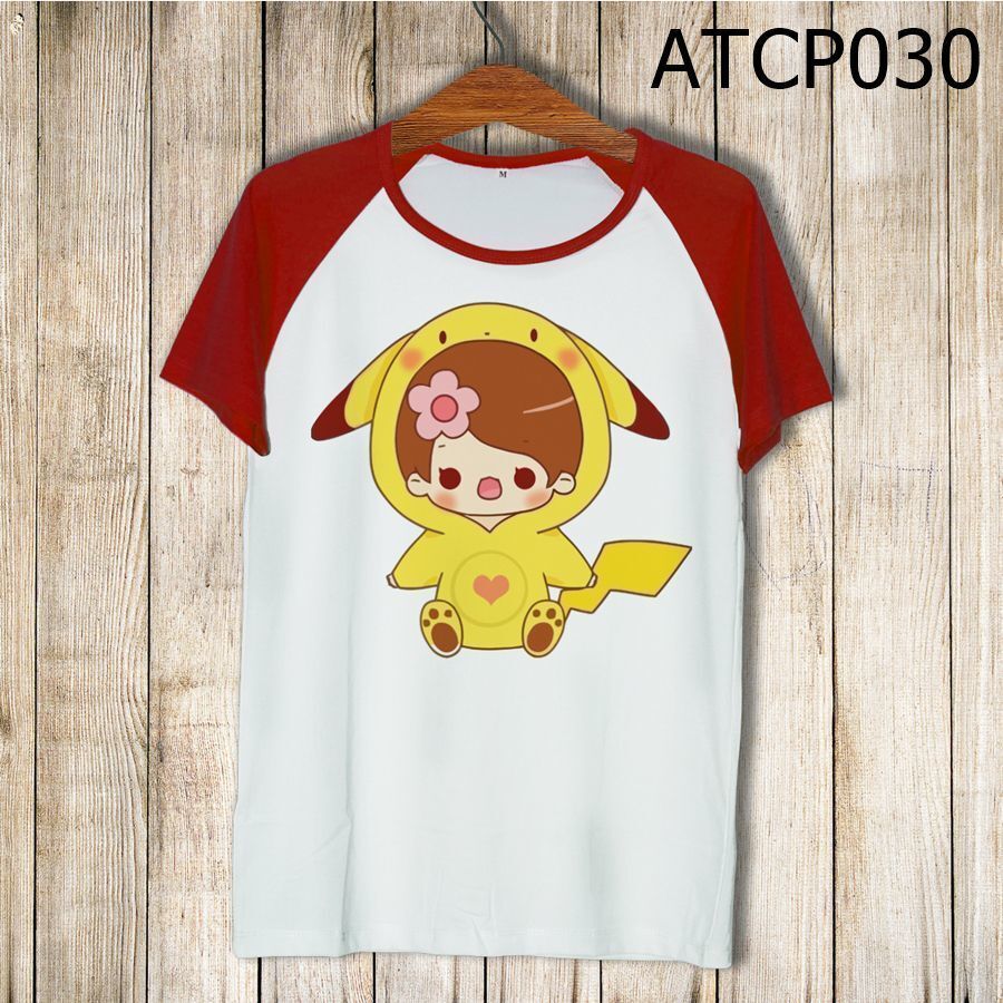 Áo thun tay màu Cô bé Pikachu ATCP030