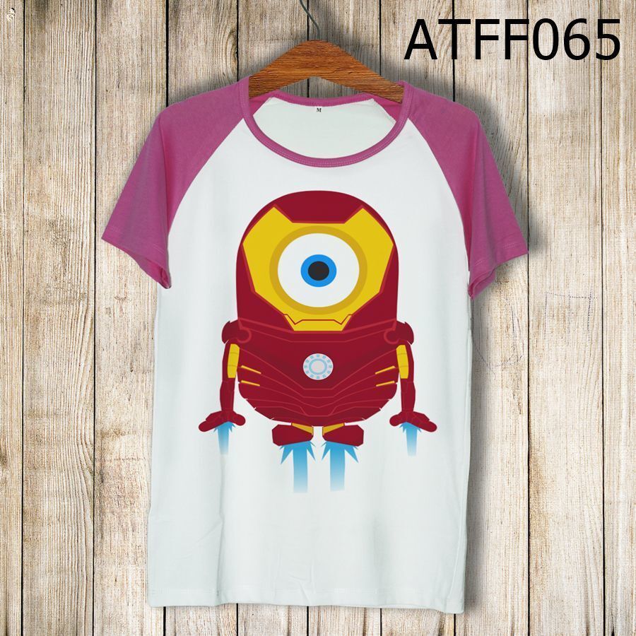 Áo thun tay màu Minions Iron Man ATFF065