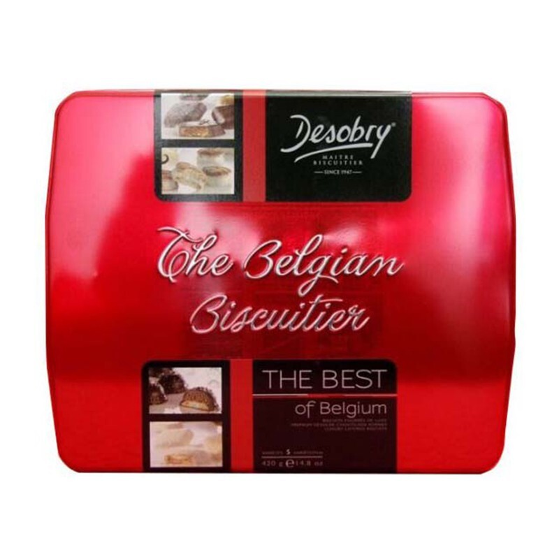Bánh Desobry The Belgian Biscuitier – The Best of Belgium hộp thiếc màu đỏ 420g