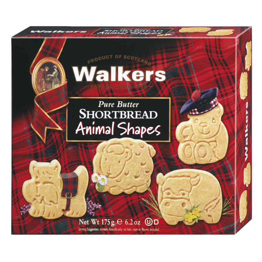 Bánh quy bơ giòn Short Bread hình thú Animal hiệu Walkers – hộp 175g