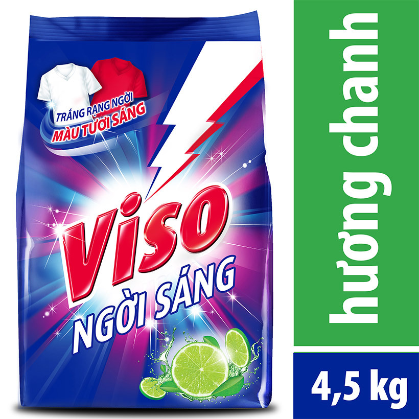 Bột giặt Viso trắng sáng Hương chanh 4.5kg