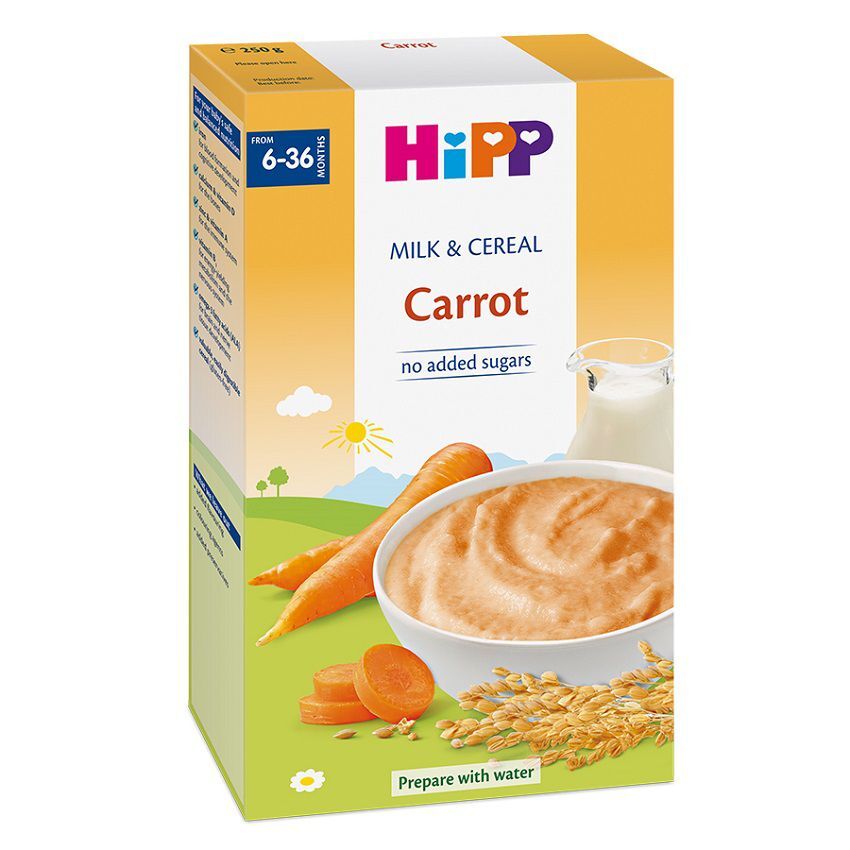 Bột sữa và ngũ cốc rau củ DD HiPP – Cà rốt 250g