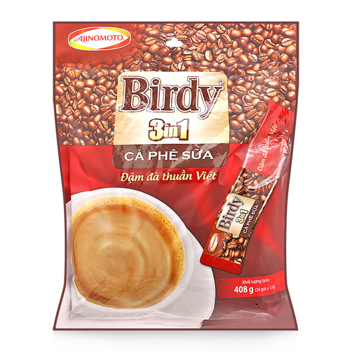 Cà phê hòa tan 3 in 1 Birdy Ajinomoto gói 408g
