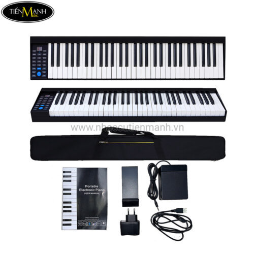 Piano Eletrônico 61 Teclas Arranjador Konix - PH61-S MIDI +