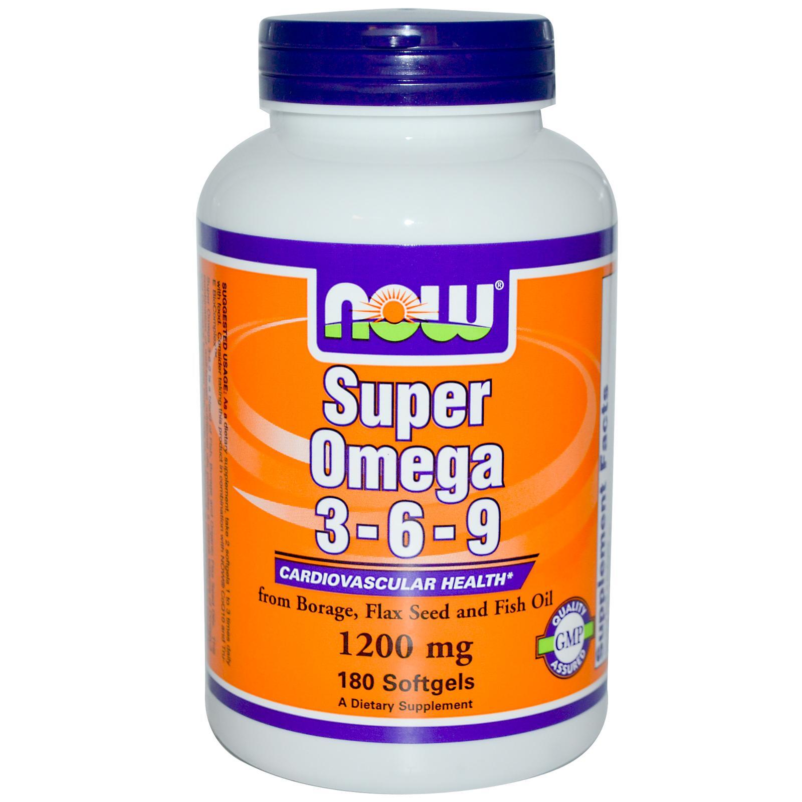 NOW FOOD Super Omega 3, 6, 9 – Viên uống duy trì và hỗ trợ sức khỏe tim mạch, 180 viên