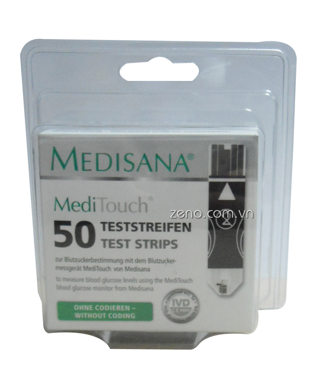 Que thử của máy đo đường huyết Medisana Meditouch (50 que)