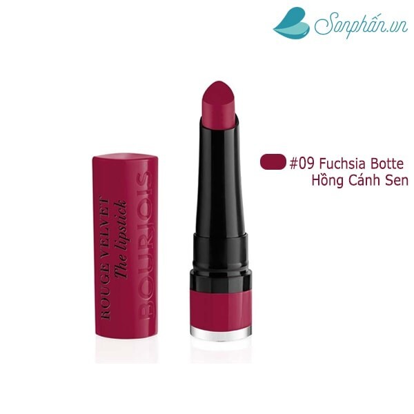 Son Lì Dạng Thỏi BOURJOIS ROUGE VELVET Lipstick #09 Fuchsia Botté – Hồng Cánh Sen