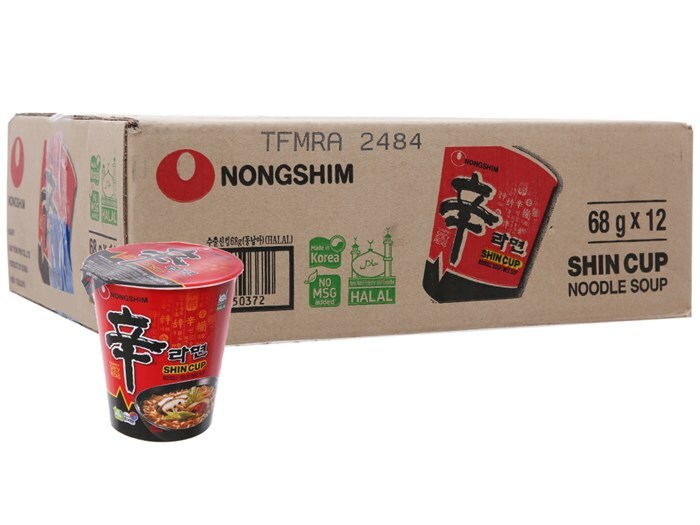Thùng 16 tô mì cay Nongshim Shin Noodles 114g