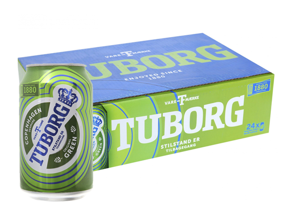 Nơi bán Thùng 24 lon bia Tuborg 330ml giá rẻ nhất tháng 07/2022