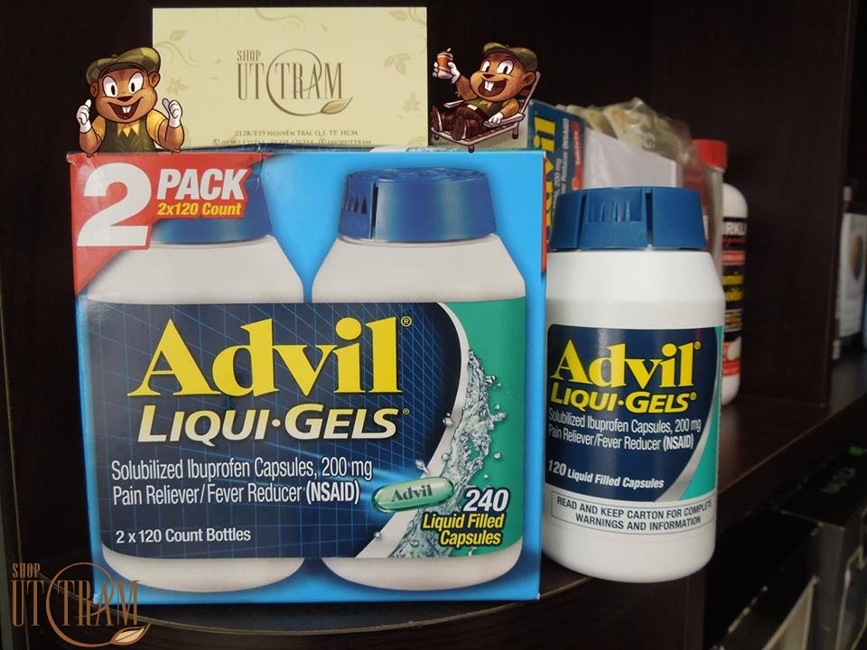 Thuốc giảm đau Advil Liqui Gels – 2 x 120 viên
