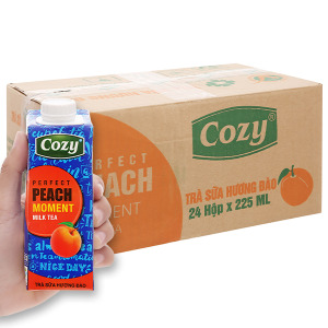 Trà sữa đào Cozy – Thùng 24 hộp 225ml