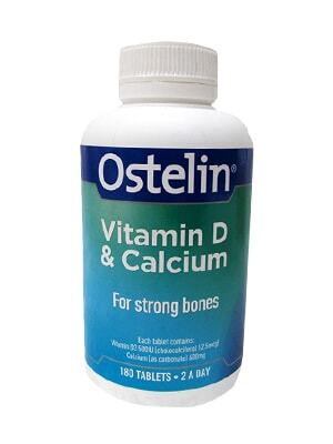 Viên uống bổ sung Vitamin D & Canxi Ostelin Vitamin D & Calcium – 180 viên
