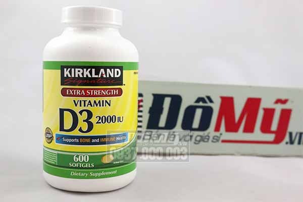 Viên uống Kirkland Signature Extra Strength Vitamin D3 2000 IU – 600 viên