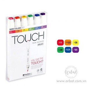 Shinhan Art Touch Twin Brush 1211213 12-Piece Main Colors Marker Set