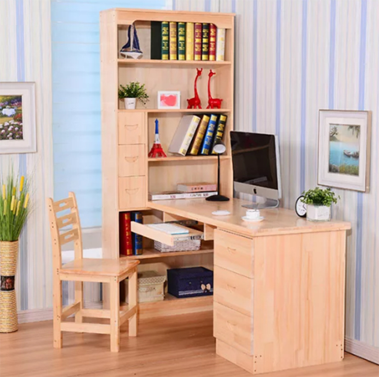 Bàn học kết hợp giá sách