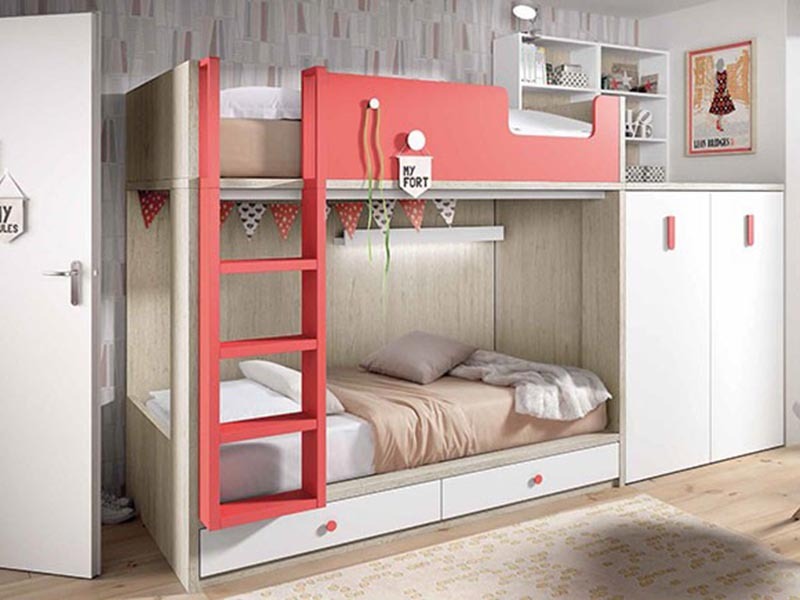 giường tầng có bàn học