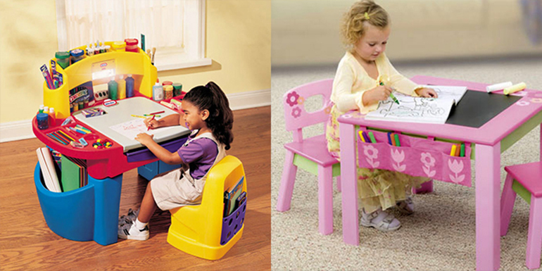 Bàn học mẫu giáo nhiều màu sắc đáng yêu