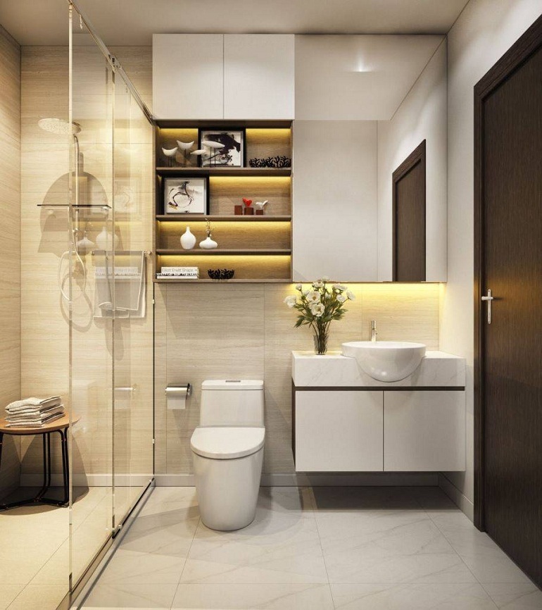 Nội thất phòng tắm thiết kế cho không gian hẹp