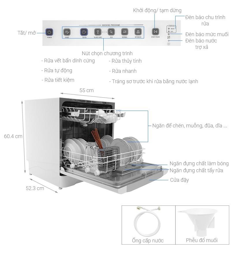 Máy rửa bát mini Electrolux ESF6010BW