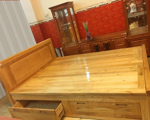 giường gỗ sồi nga