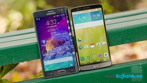 Samsung Galaxy Note Edge và LG G3. Nguồn Internet