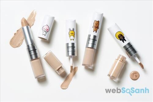 Kem che khuyết điểm The Face Shop Concealer Dual Veil Kakao Friends có 4 tone màu 