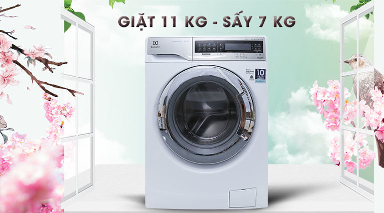 Máy giặt sấy khô không cần phơi Electrolux