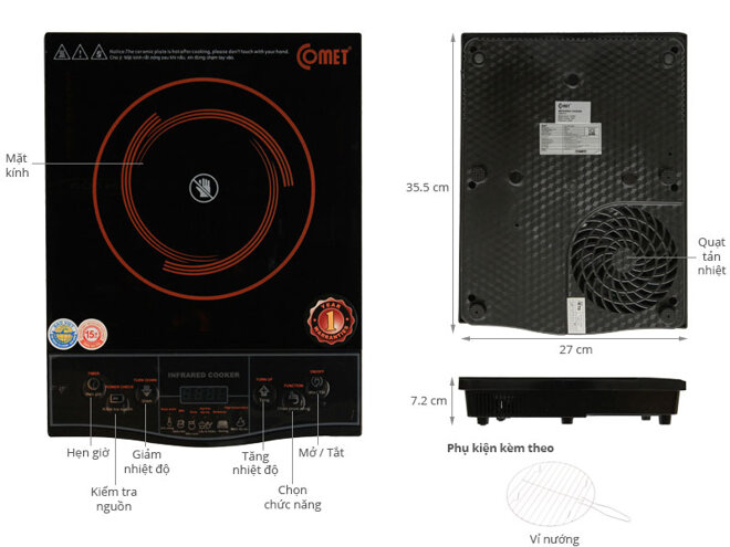 Bếp hồng ngoại Comet CM5517 2000W