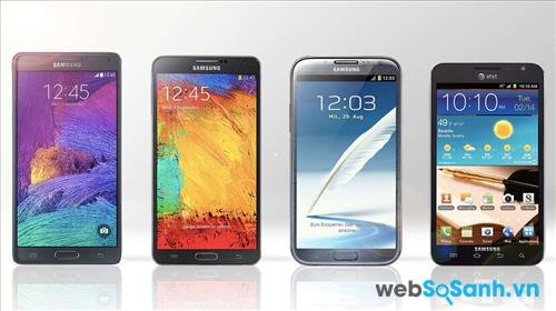 So sánh 4 thế hệ điện thoại Galaxy Note