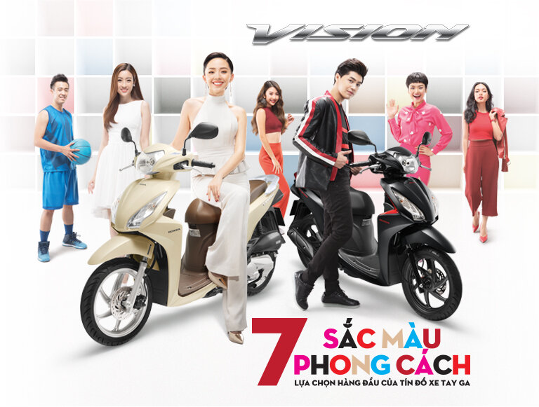 Honda Vision với 7 sắc màu ấn tượng, phong cách cho bạn lựa chọn 