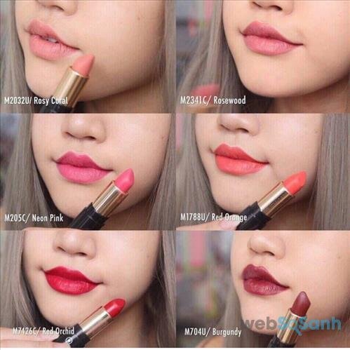 Son hiện có 10 màu, đây là 1 số màu cơ bản của dòng son lì Clematis Potpourri Lipstick 