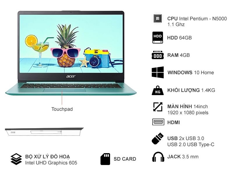 Thông số kỹ thuật Acer Swift 1