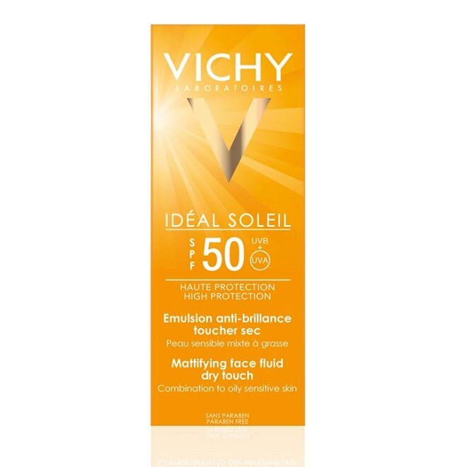 Kem chống nắng Vichy Ideal Soleil SPF 50 Mattifying Face Fluid Dry Touch