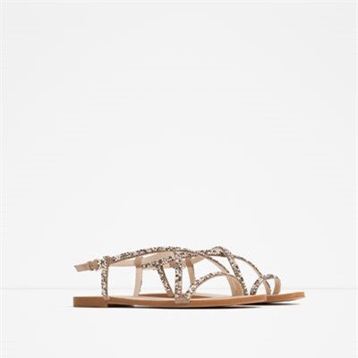 Image 2 of STRAPPY SANDALS WITH GEM DETAIL from Zara