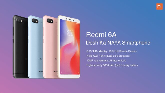 Mẫu màu Xiaomi Redmi 6A