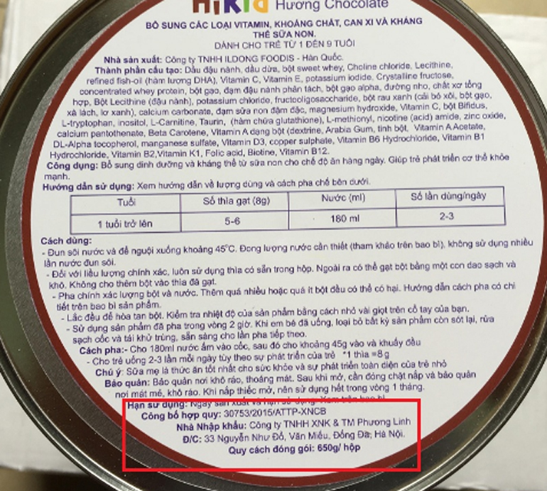 Sữa Hikid Hàn Quốc và sữa Hikid nhập khẩu về Việt Nam có giống nhau không ?