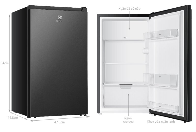 Thiết kế của tủ lạnh Electrolux EUM0930BD-VN tối ưu hóa không gian lưu trữ