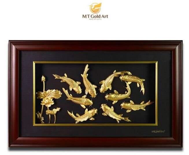 tranh cửu ngư quần hội MT Gold Art