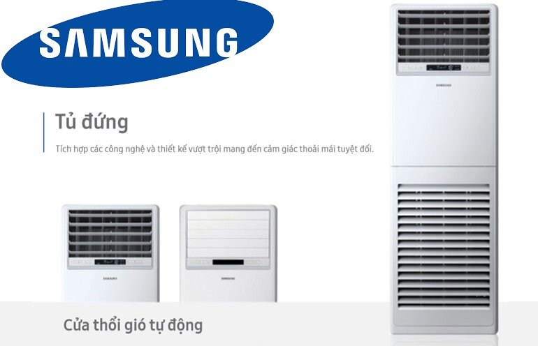 Máy lạnh Samsung AC036KNPDEC/SV-AC036KXADEC/SV tủ đứng được thiết kế cửa thổi gió tự động mang đến cảm giác thoải mái tuyệt đối.