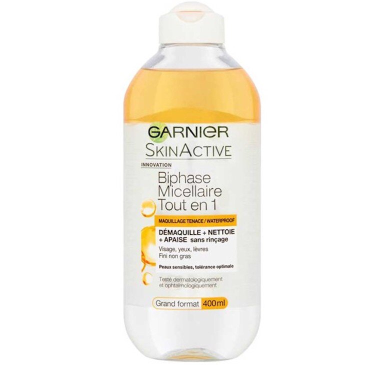 Nước tẩy trang Garnier vàng SkinActive biphase micellaire tout en 1