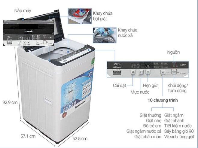 máy giặt panasonic 7kg