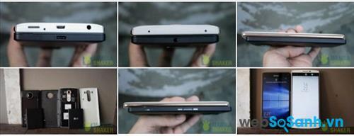 So sánh thiết kế của điện thoại Lumia 950 XL và điện thoại LG V10